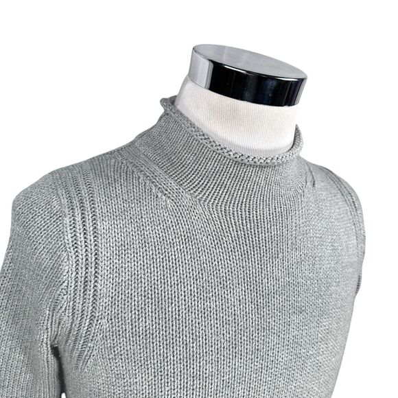 J.Crew Always Oarsman Roll Neck Sweater Women’s Small Gray 100% Cotton Knitted - Picture 2 of 9